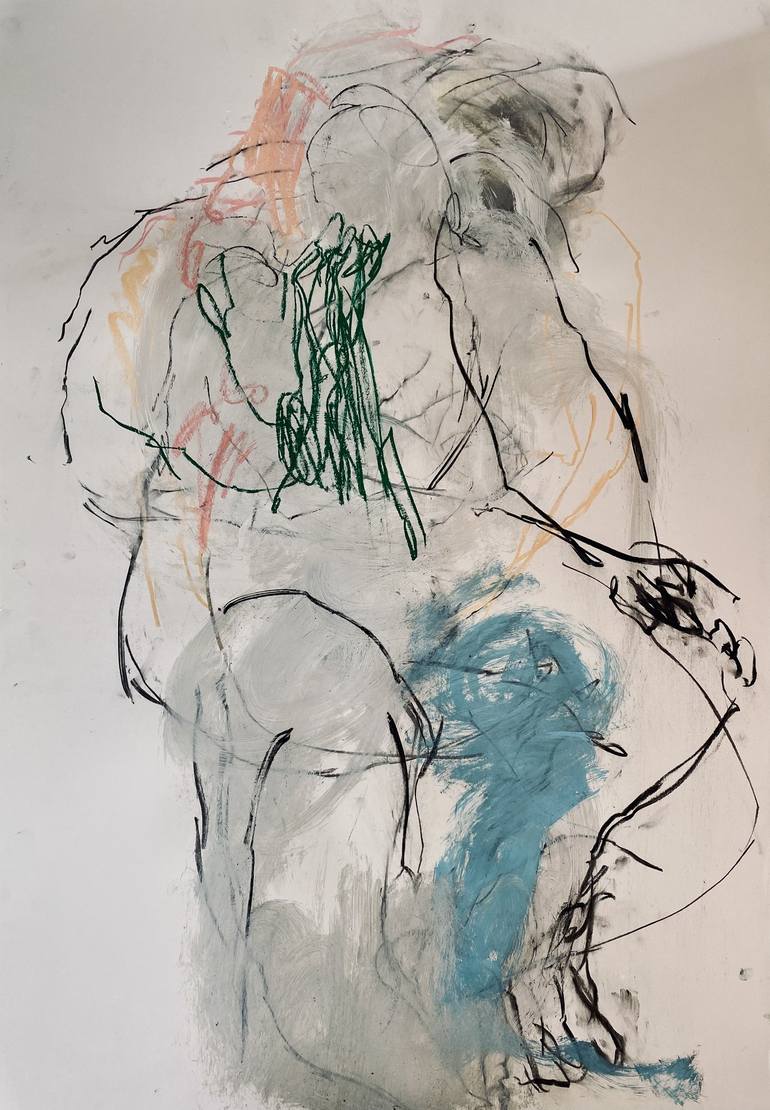 Original Abstract Nude Drawing by Ben Wakeling