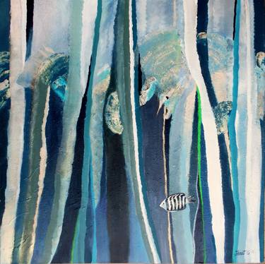 Original Abstract Fish Paintings by Janet Gammans