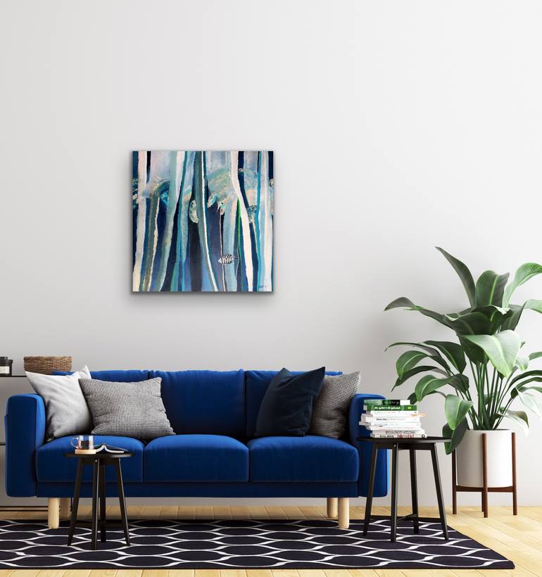 Original Abstract Botanic Painting by Janet Gammans