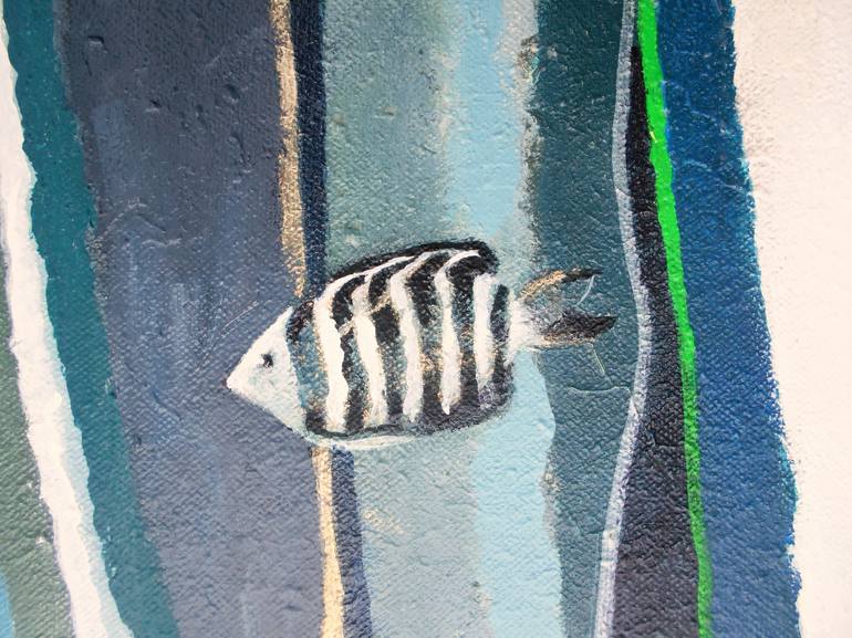 Original Abstract Fish Painting by Janet Gammans