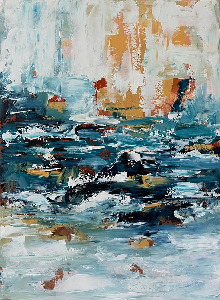 Original Abstract Painting by Omar Obaid | Abstract Art on Canvas | A Stroll Down By The Lake