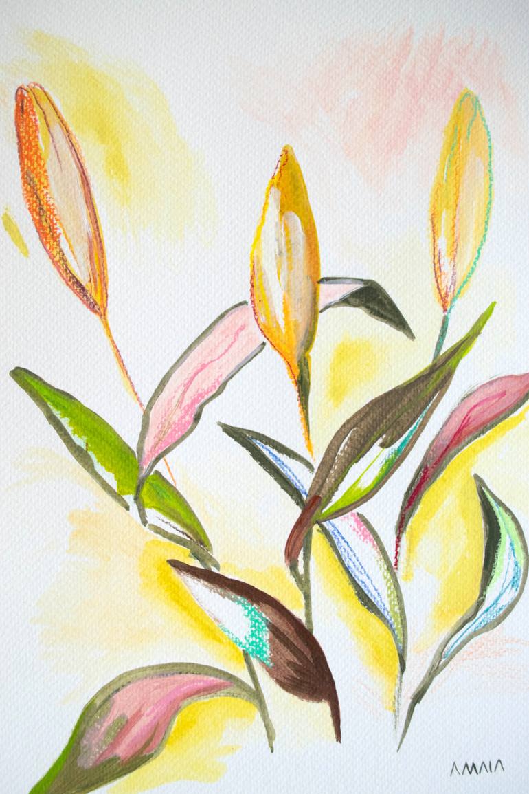 Original Abstract Botanic Painting by Amaia Bloom