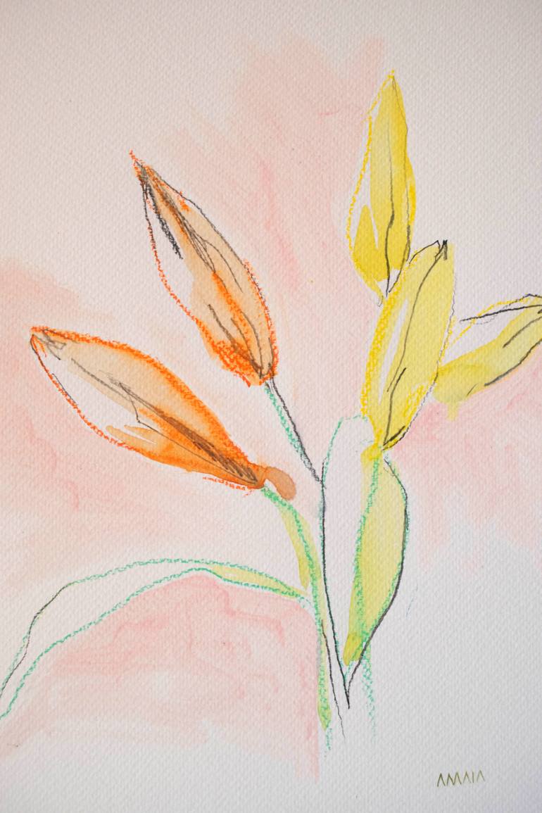 Original Abstract Botanic Painting by Amaia Bloom
