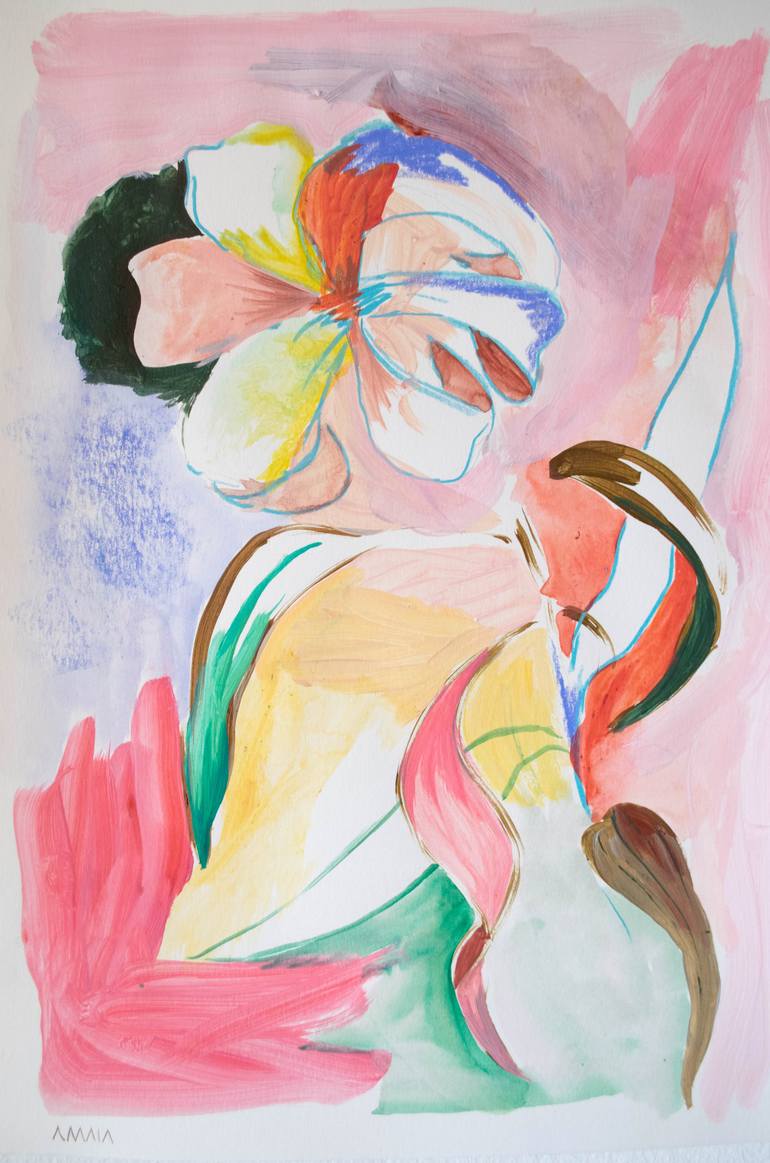 Original Abstract Botanic Painting by Amaia Bloom
