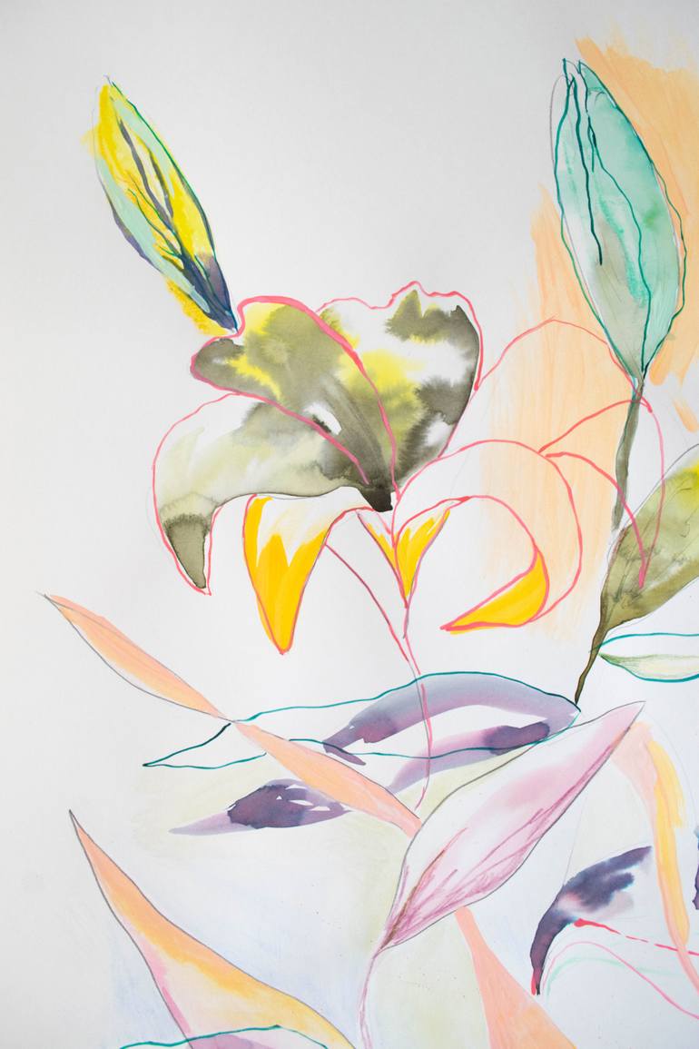 Original Abstract Botanic Painting by Amaia Bloom