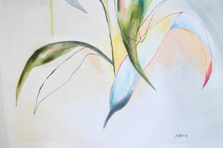 Original Abstract Botanic Painting by Amaia Bloom