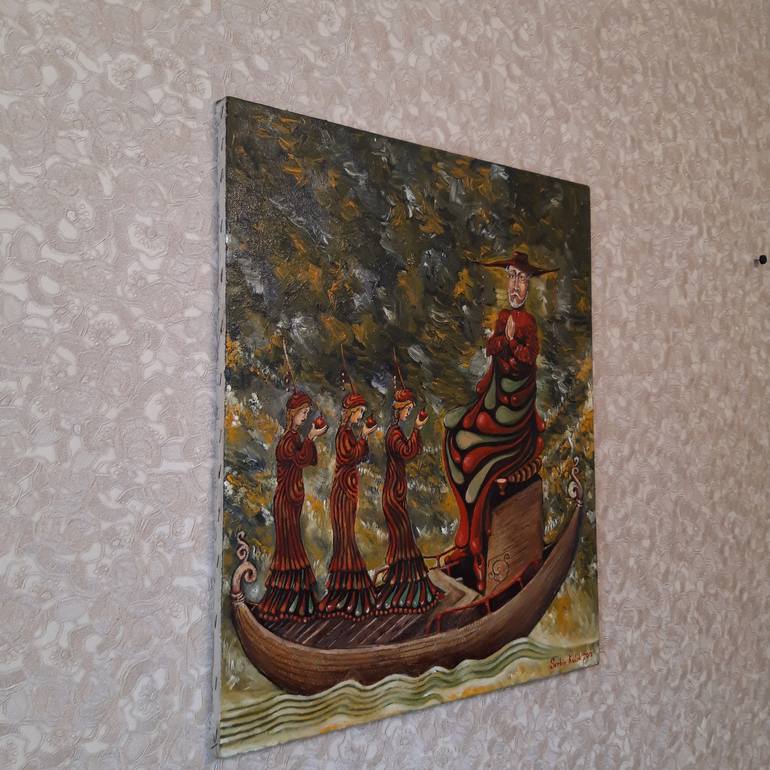 Original Figurative Boat Painting by Serhii Kulyk