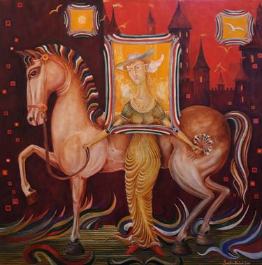 Portrait of a woman with a horse (Sale 2̶9̶2̶5̶$̶) thumb