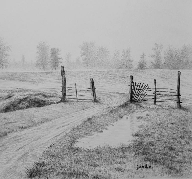 Foggy day Drawing by Vladimir Tsukhlo Saatchi Art