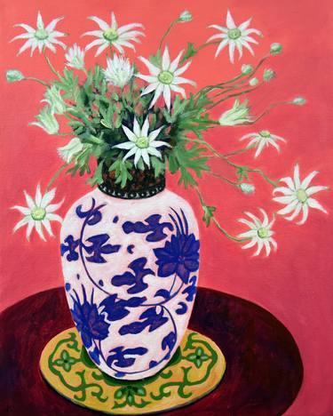 Flannel Flowers in Chinese Vase thumb