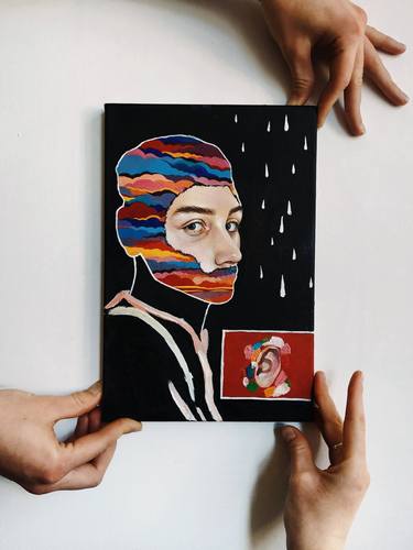Original Realism People Painting by Alena Melnichenko
