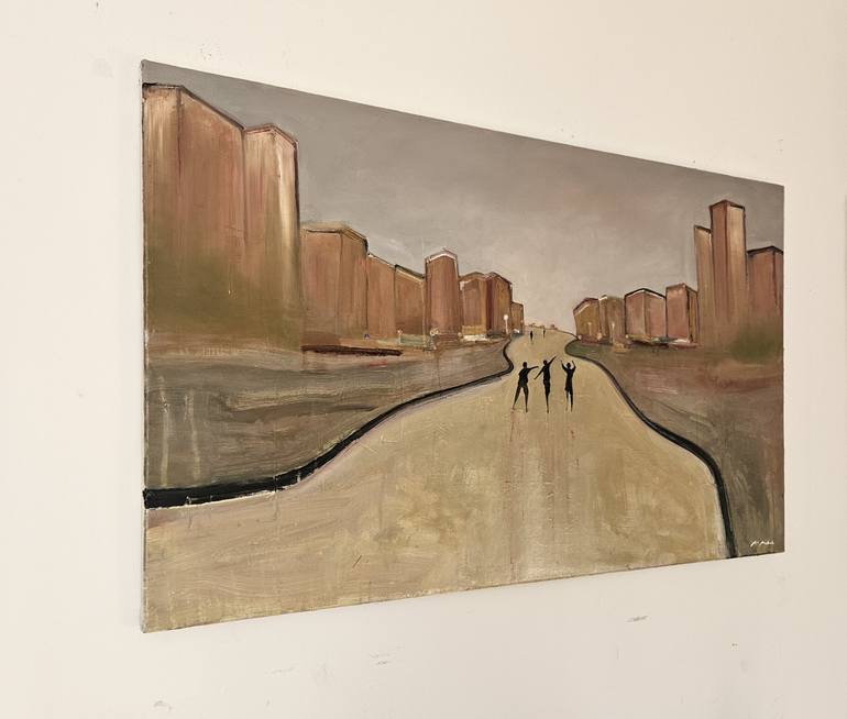 Original Abstract Expressionism Architecture Painting by Mariusz Makula
