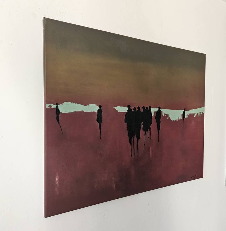 Original Abstract Expressionism People Painting by Mariusz Makula