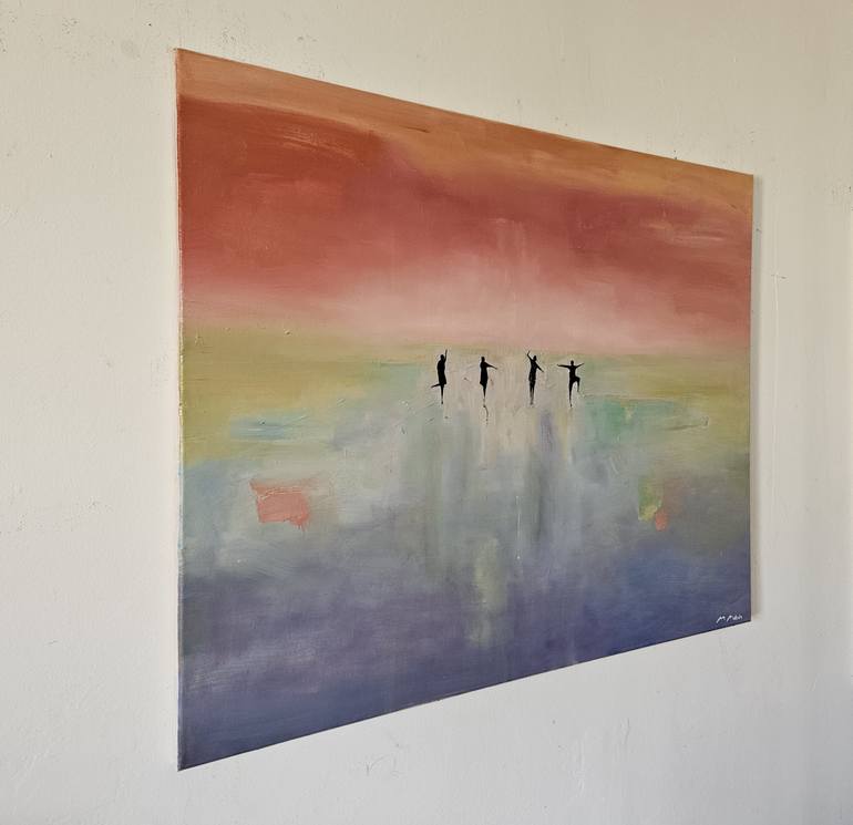 Original Abstract Expressionism People Painting by Mariusz Makula