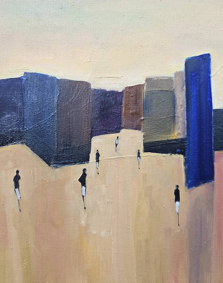Original Abstract Expressionism Architecture Painting by Mariusz Makula