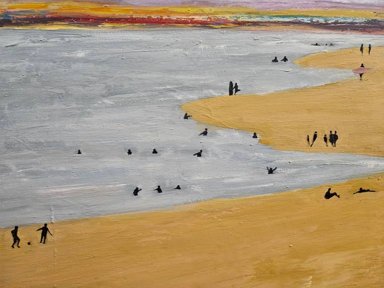 Original Abstract Beach Painting by Mariusz Makula