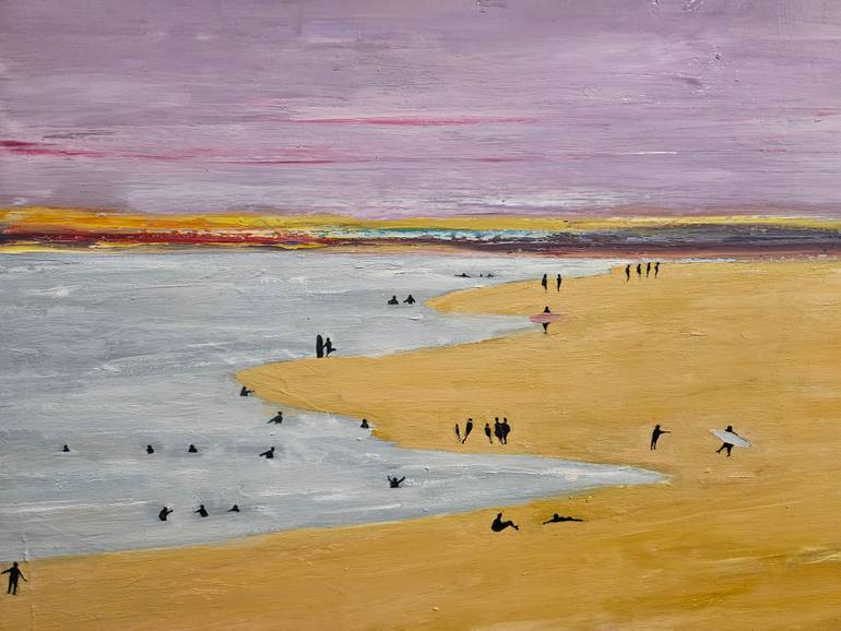 Original Abstract Beach Painting by Mariusz Makula