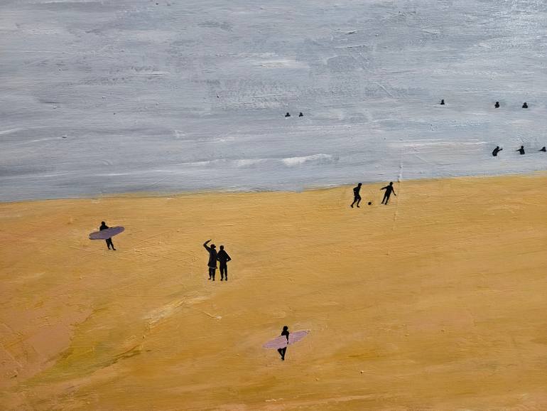 Original Abstract Beach Painting by Mariusz Makula