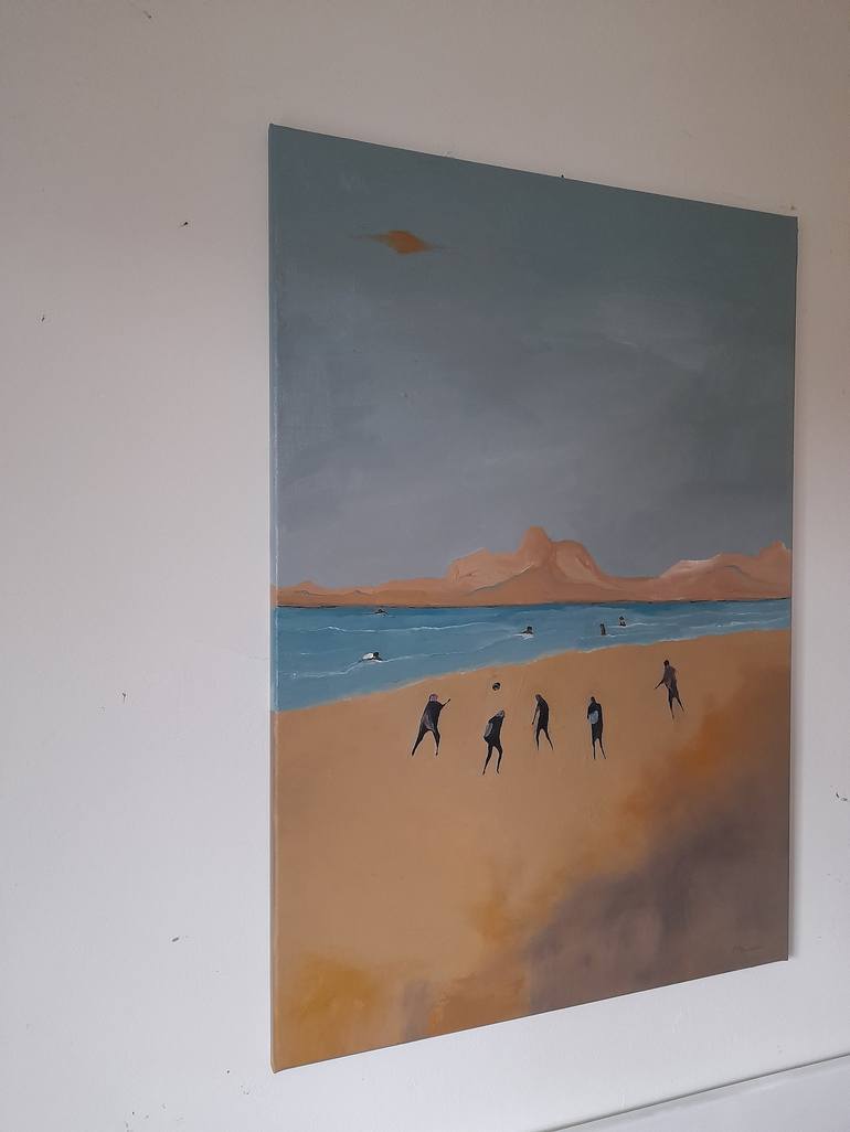 Original Abstract Expressionism Beach Painting by Mariusz Makula