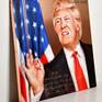 Portrait of US President Donald J. Trump 

The painting made on real copper sheet 0,6mm thick stretched on wooden frame.