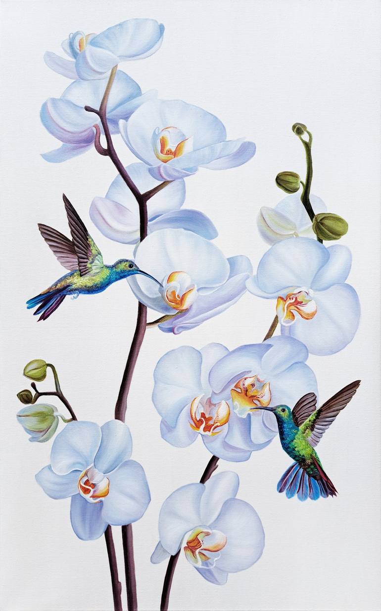 Original Minimalism Floral Paintings by Anna Steshenko
