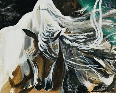 Original Abstract Horse Paintings by Sharmene Yousuf