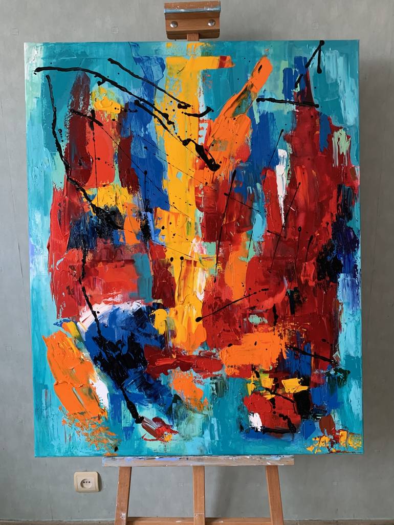 Original Abstract Expressionism Abstract Painting by Ksenia Goncharenko