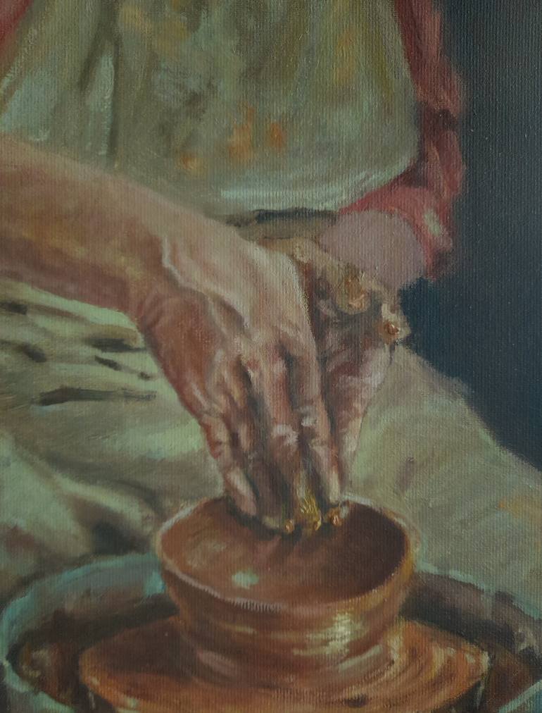 Original Realism People Painting by Evgheni Zolotariov