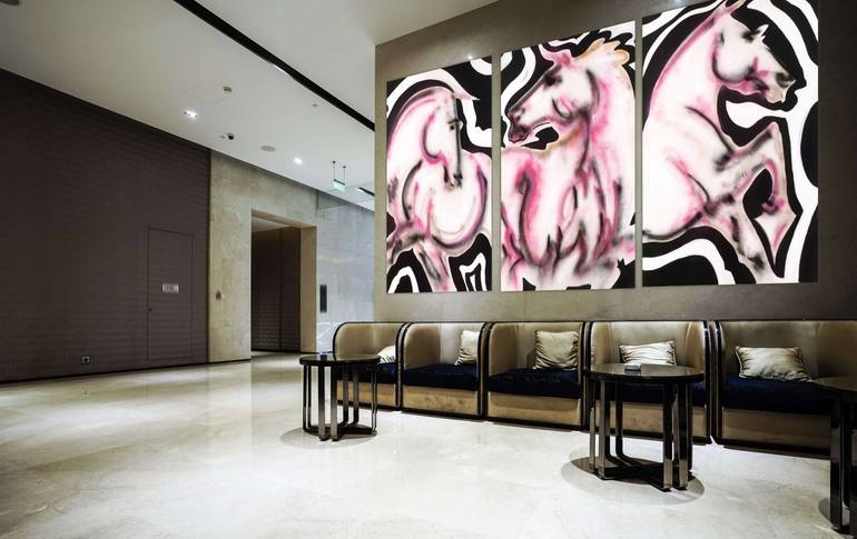 Original Abstract Expressionism Animal Painting by Donna Bernstein