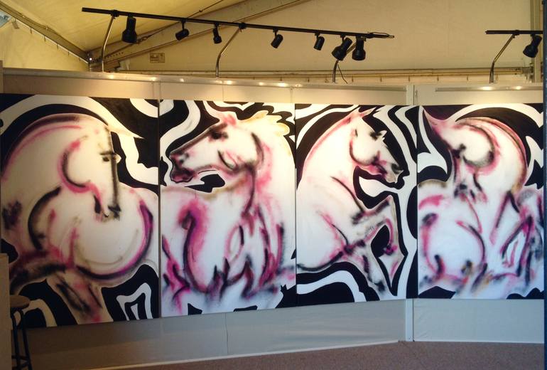 Original Abstract Expressionism Animal Painting by Donna Bernstein