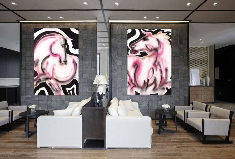 Original Abstract Expressionism Animal Painting by Donna Bernstein