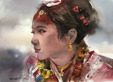 Original Fine Art Portrait Paintings by NB Gurung