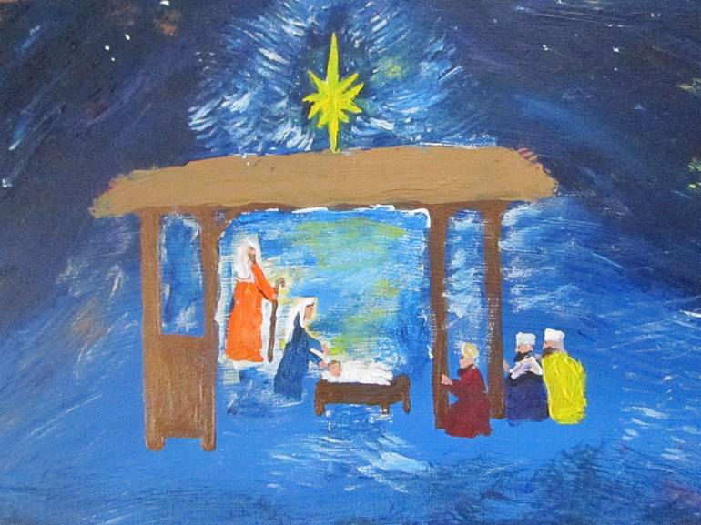 The Nativity Painting by George Collins | Saatchi Art