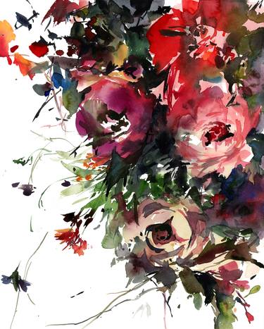 Print of Expressionism Floral Paintings by Gosia Gregorczyk