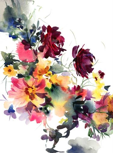 Print of Abstract Floral Paintings by Gosia Gregorczyk