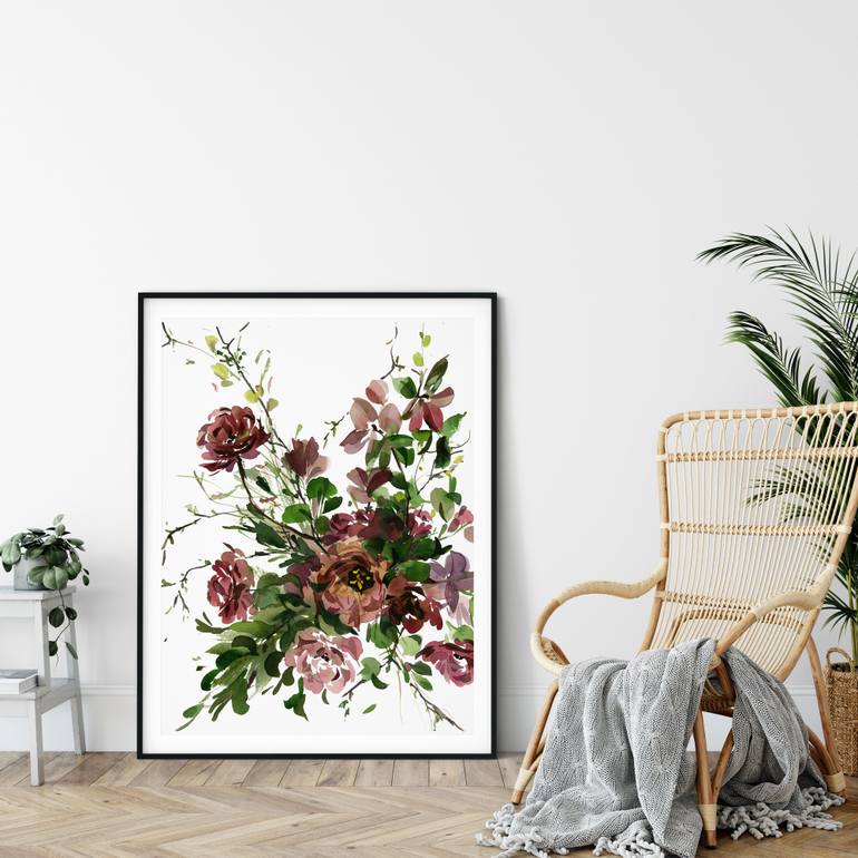 Original Abstract Expressionism Floral Painting by Gosia Gregorczyk