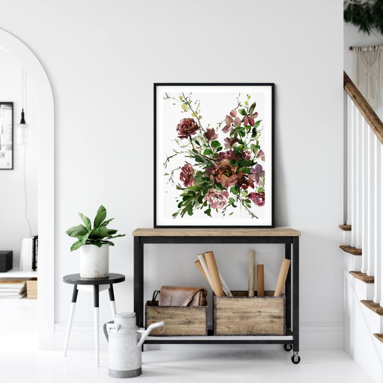 Original Abstract Expressionism Floral Painting by Gosia Gregorczyk