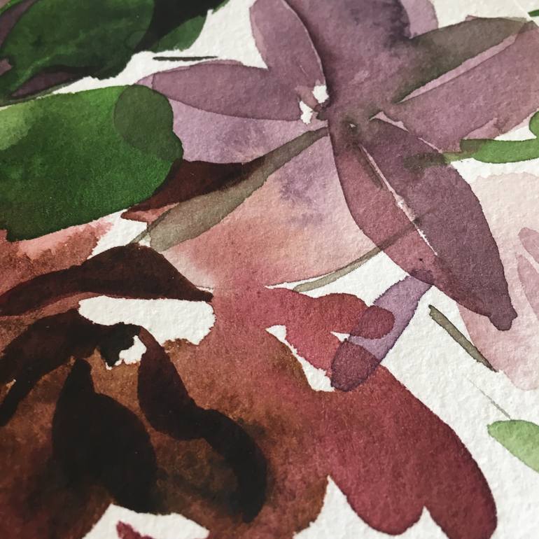 Original Abstract Expressionism Floral Painting by Gosia Gregorczyk