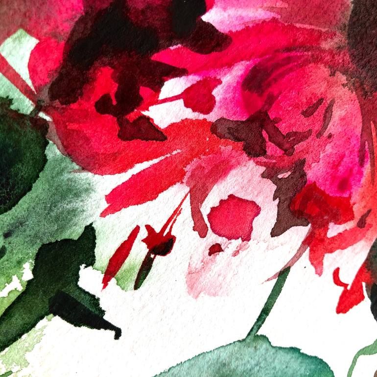 Original Floral Painting by Gosia Gregorczyk