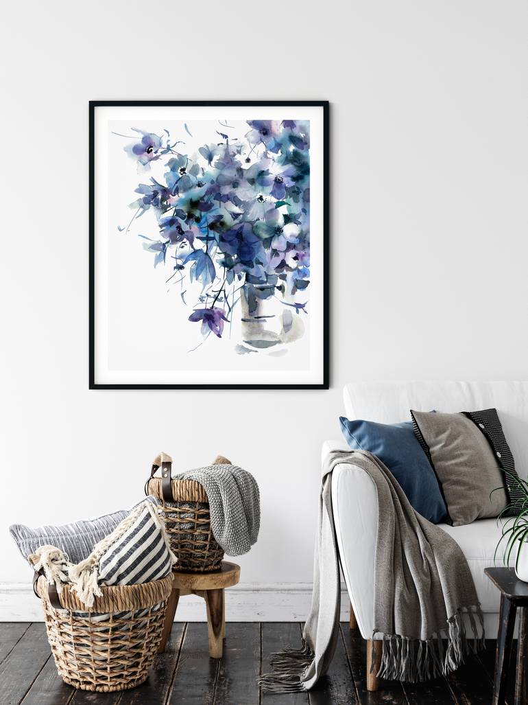 Original Abstract Floral Painting by Gosia Gregorczyk