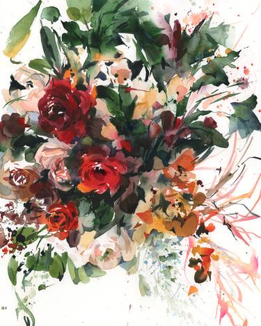Print of Abstract Floral Paintings by Gosia Gregorczyk