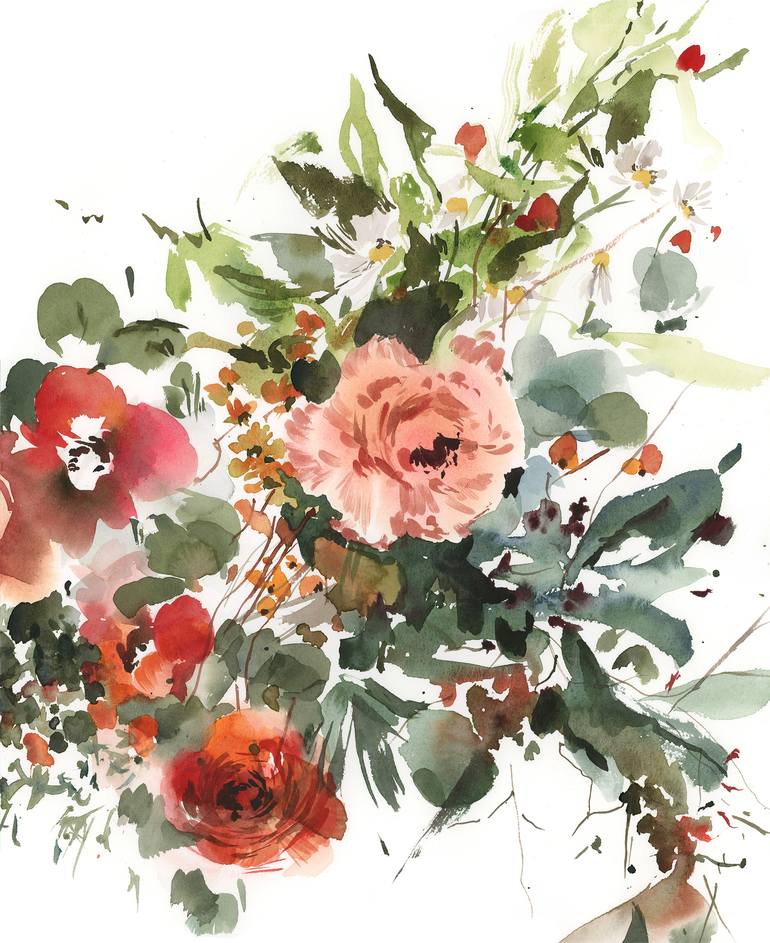 Original Floral Painting by Gosia Gregorczyk