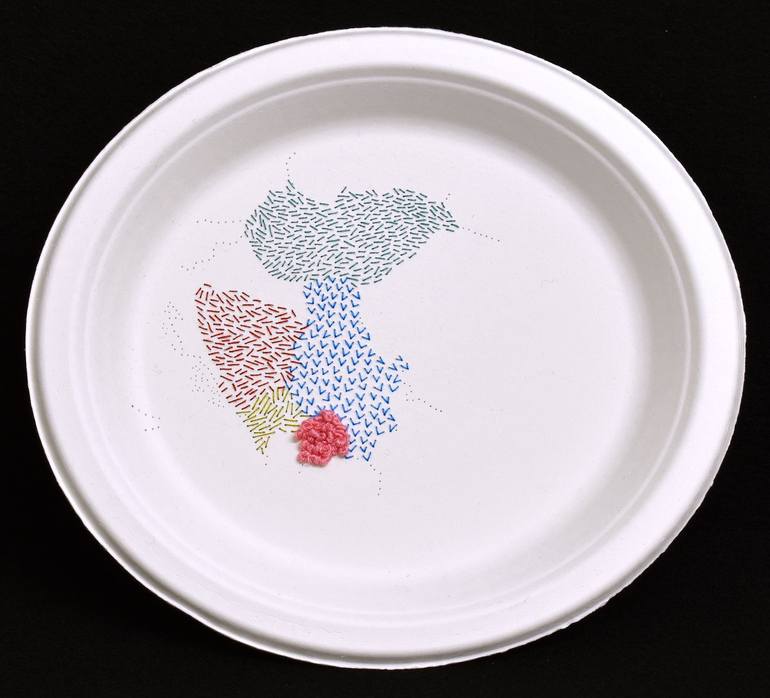 Map on Paper Plate  -Eastern & Southern Europe #01- - Print