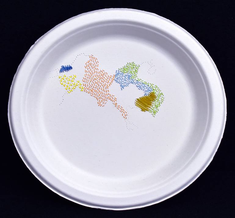 Prints  Map on Paper Plate  -Southeast Asia #01- - Print