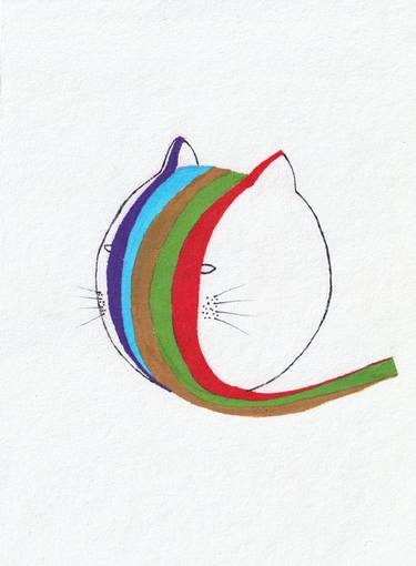 Print of Abstract Cats Drawings by J Apinn
