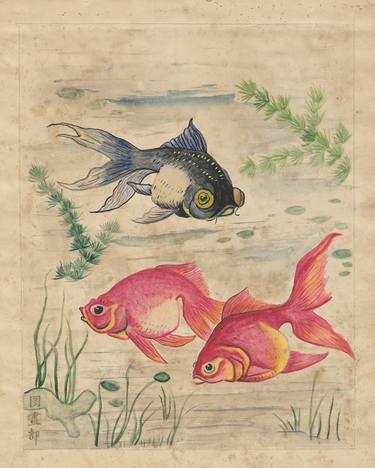 Print of Impressionism Fish Paintings by J Apinn