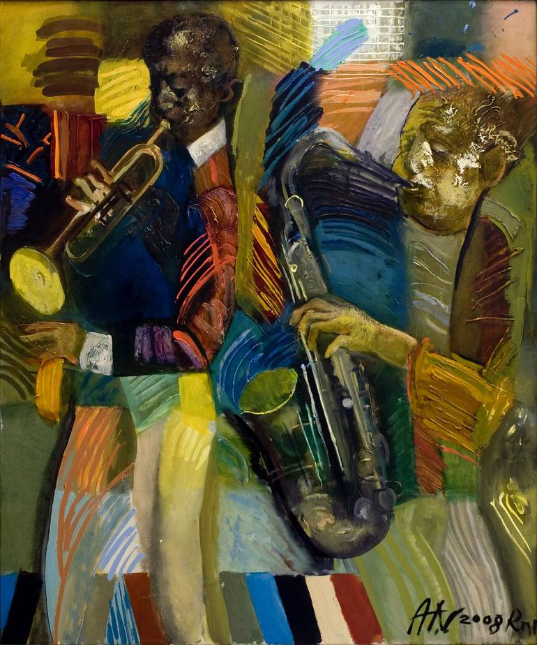 Jazz. Duet Painting by Arthur Nikitin | Saatchi Art