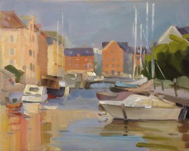 Original Fine Art Boat Paintings by Maxim Moraru