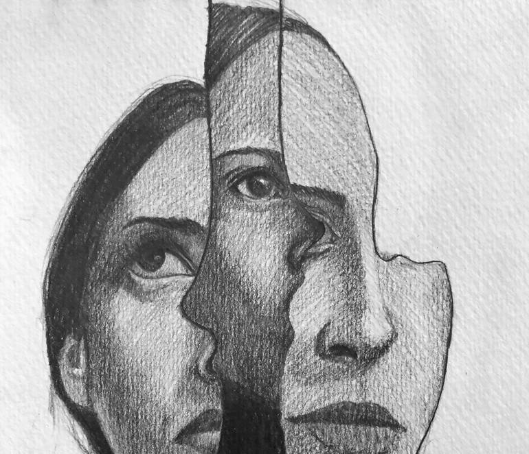 Multi face Drawing by Awais Nawaz Saatchi Art