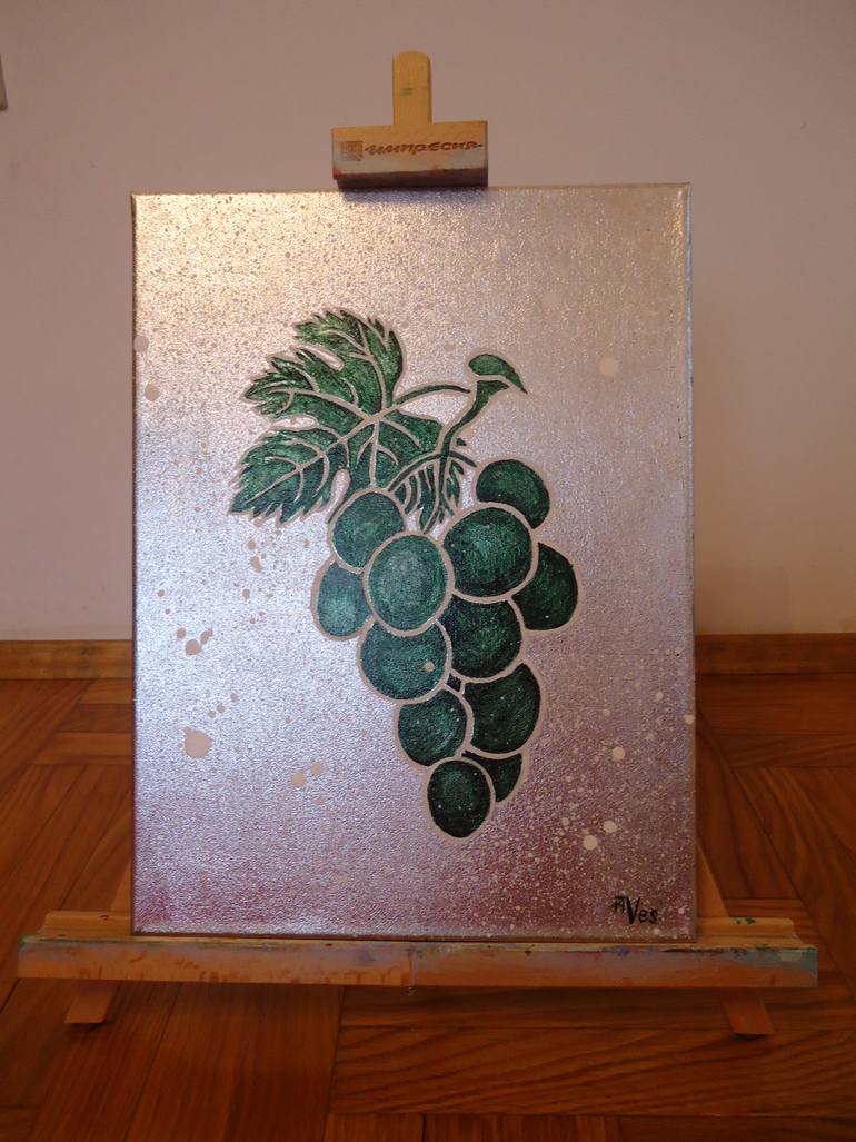 Original Art Deco Floral Painting by Veska Peeva
